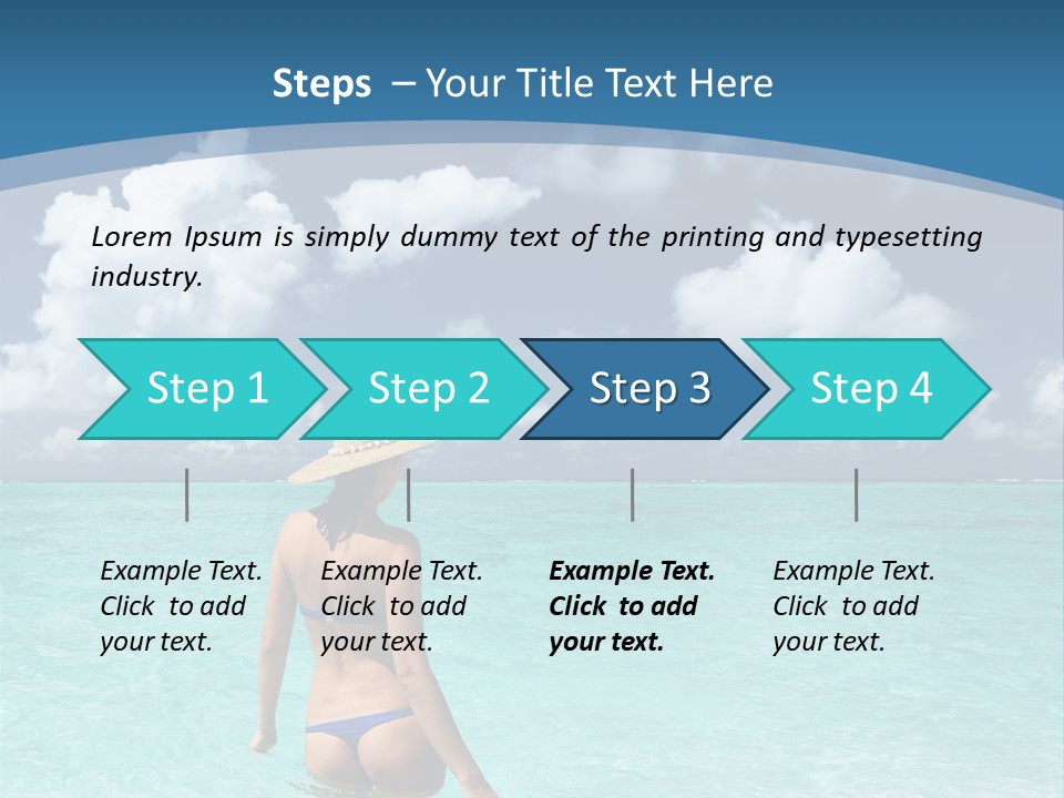 Woman At Beach PowerPoint Template