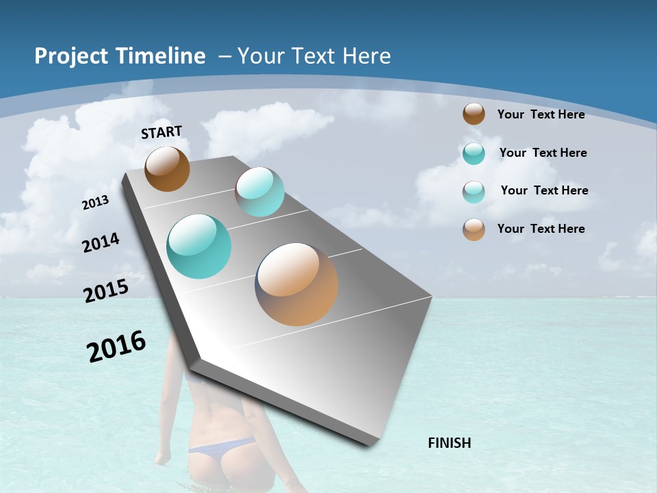 Woman At Beach PowerPoint Template