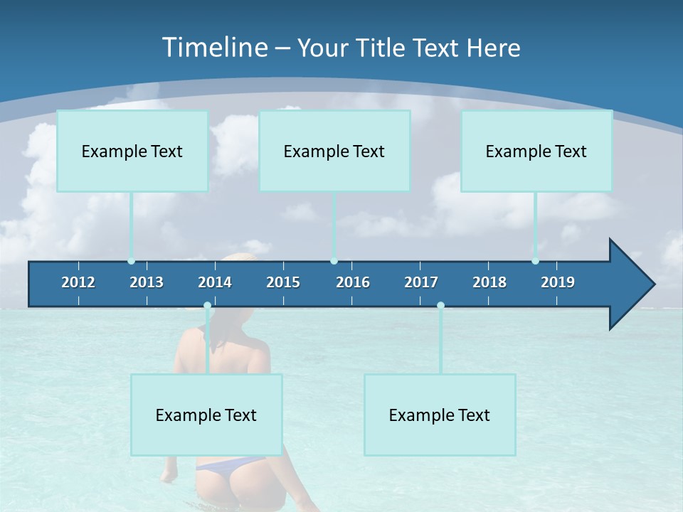 Woman At Beach PowerPoint Template