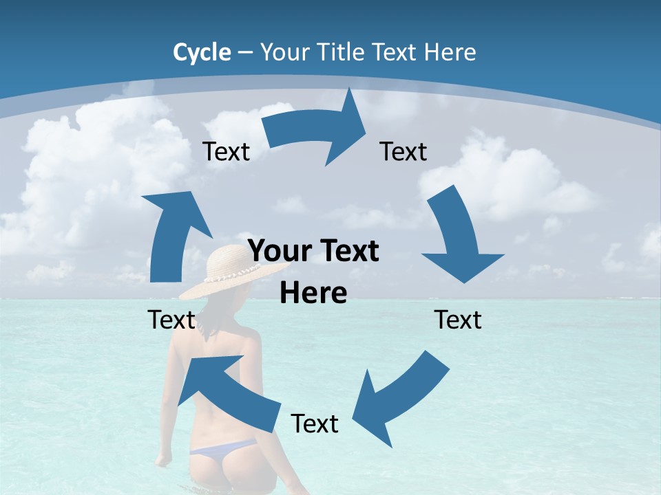 Woman At Beach PowerPoint Template