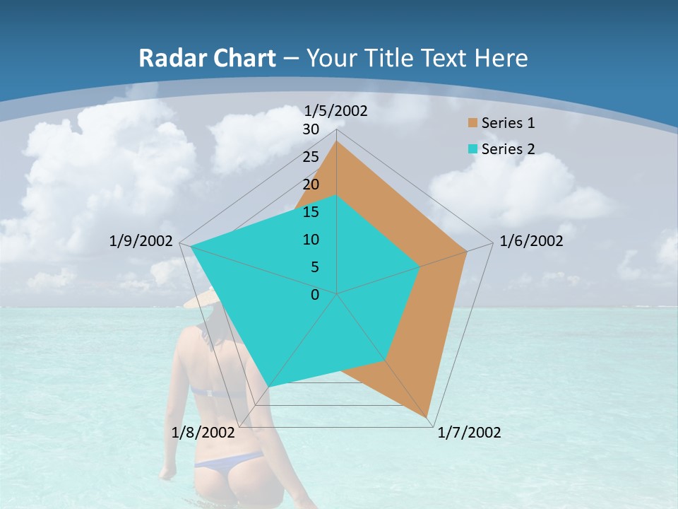 Woman At Beach PowerPoint Template