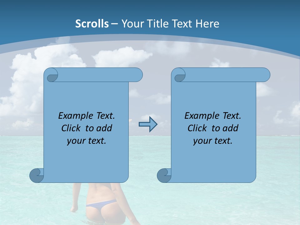 Woman At Beach PowerPoint Template