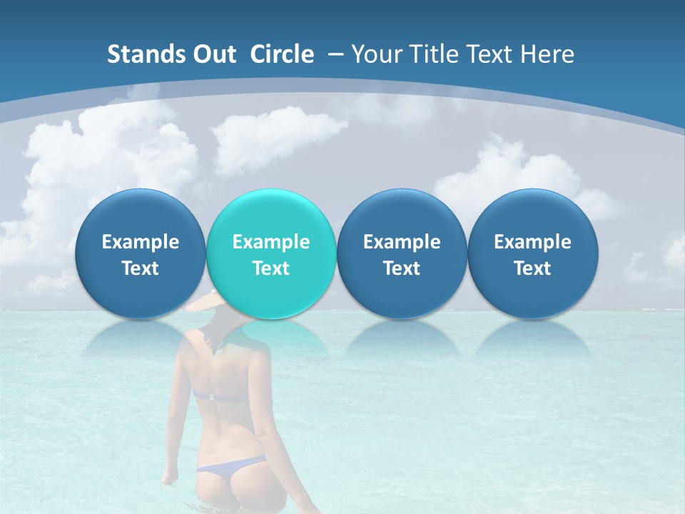 Woman At Beach PowerPoint Template