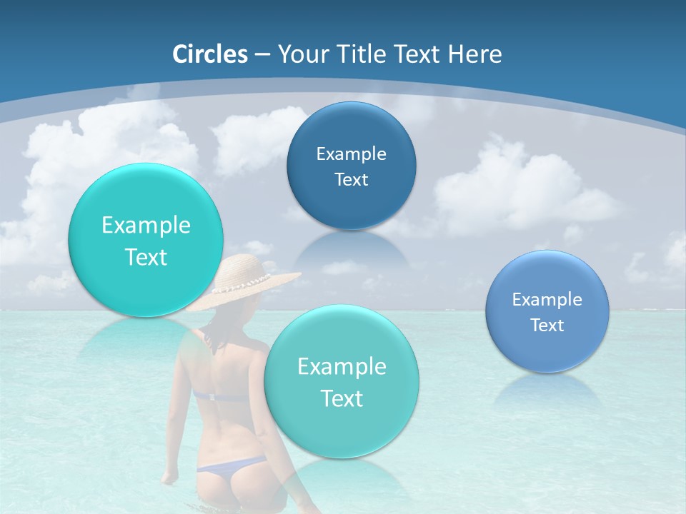 Woman At Beach PowerPoint Template
