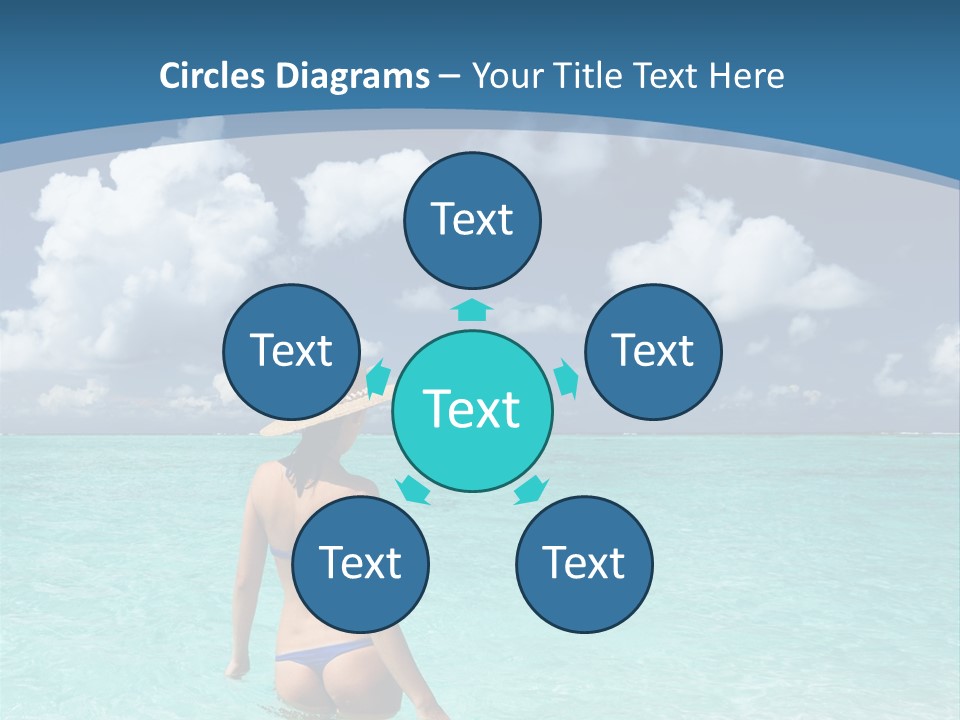 Woman At Beach PowerPoint Template