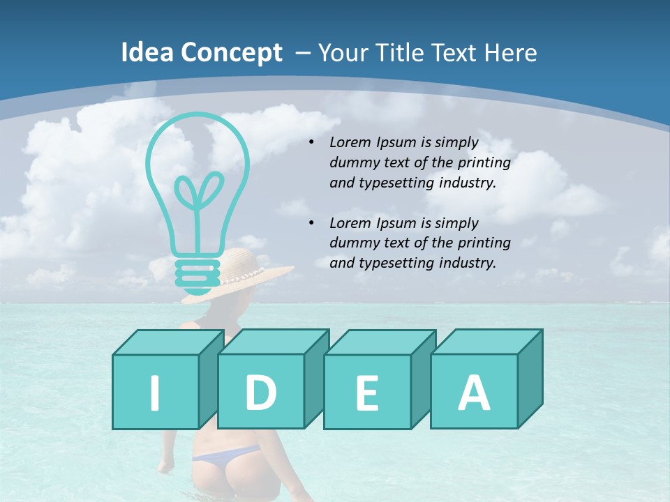 Woman At Beach PowerPoint Template