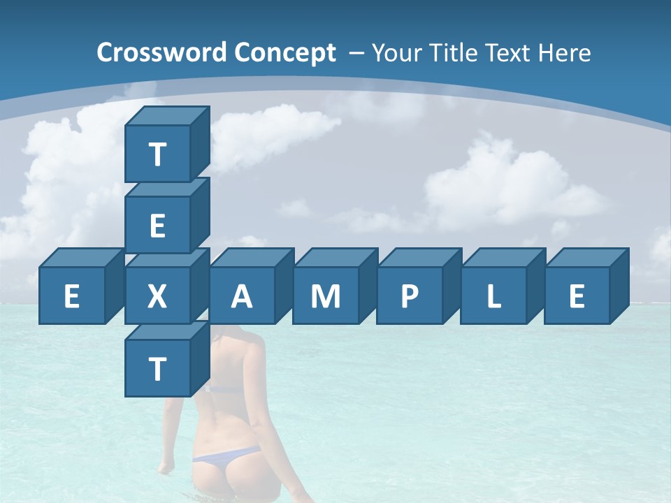 Woman At Beach PowerPoint Template