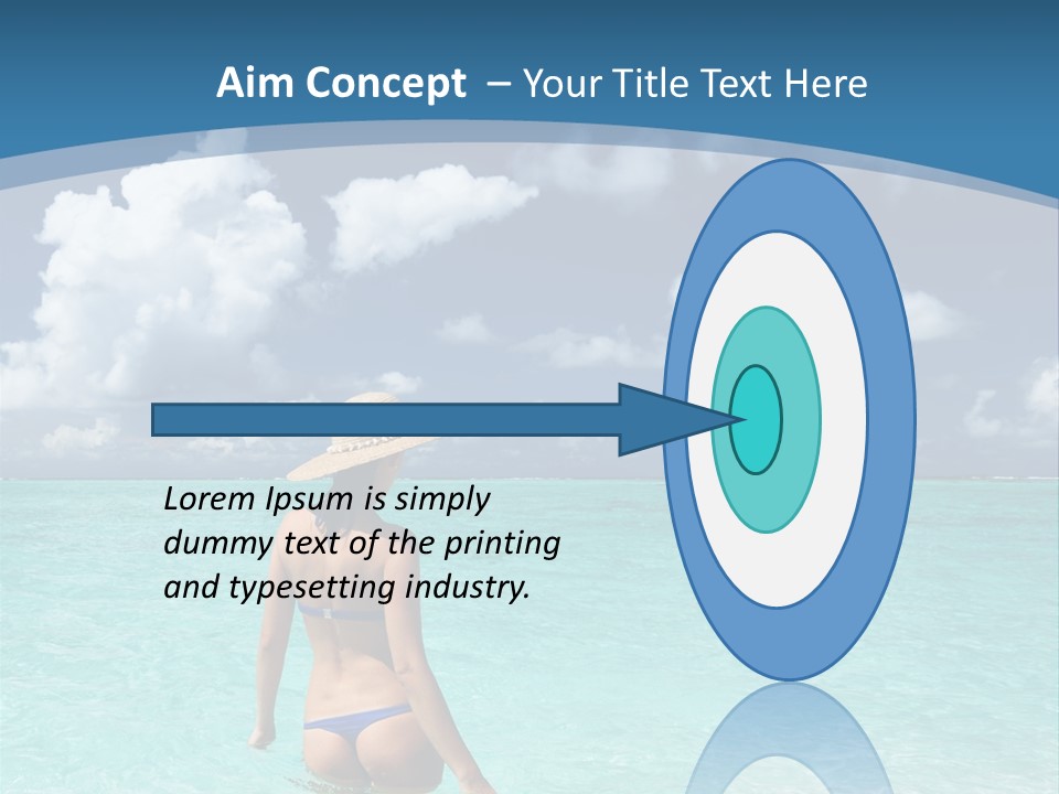 Woman At Beach PowerPoint Template