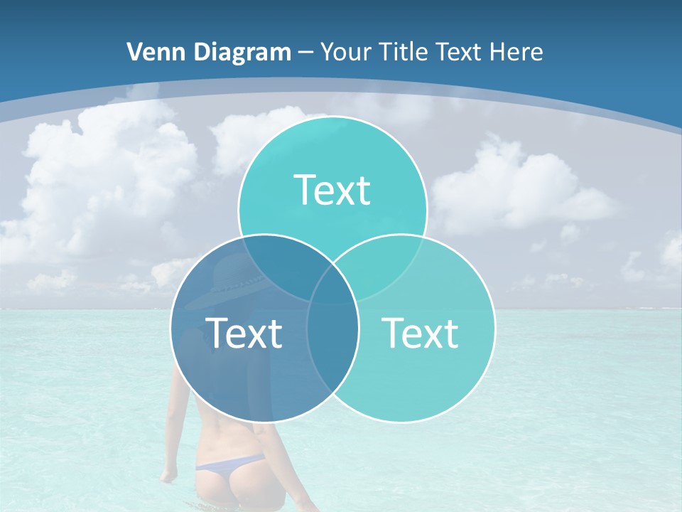 Woman At Beach PowerPoint Template