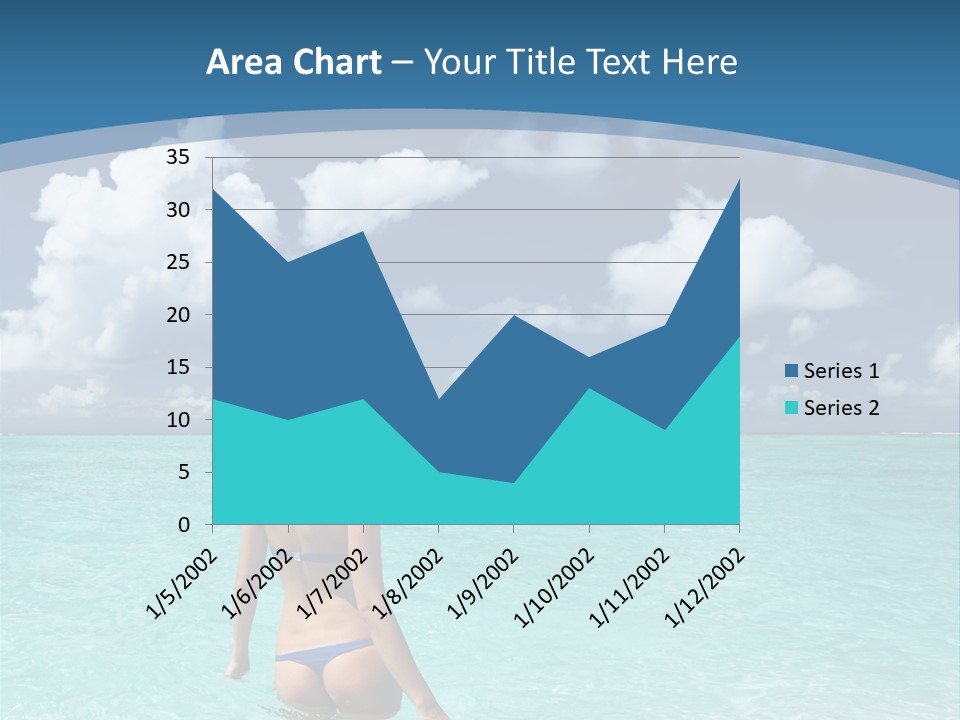 Woman At Beach PowerPoint Template