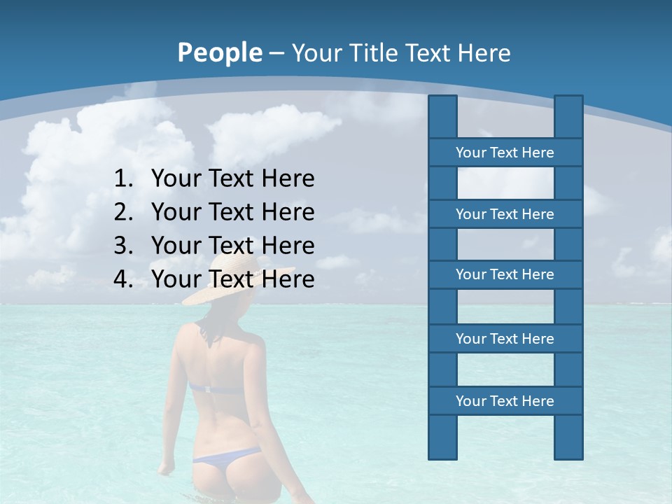Woman At Beach PowerPoint Template