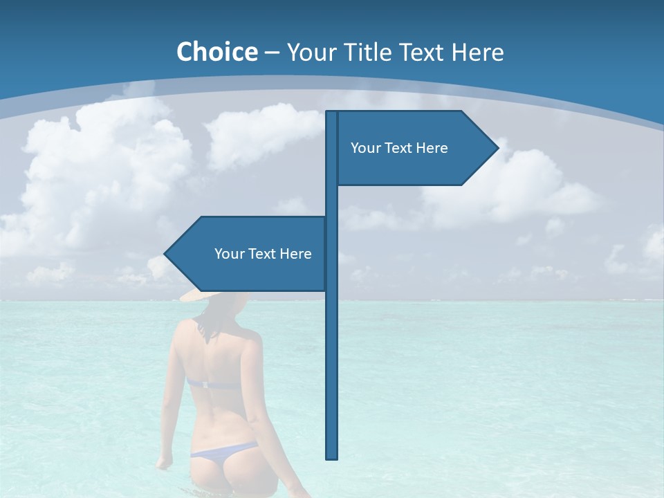 Woman At Beach PowerPoint Template