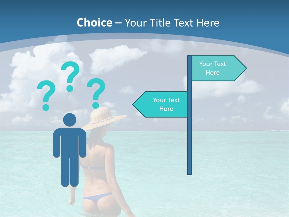 Woman At Beach PowerPoint Template