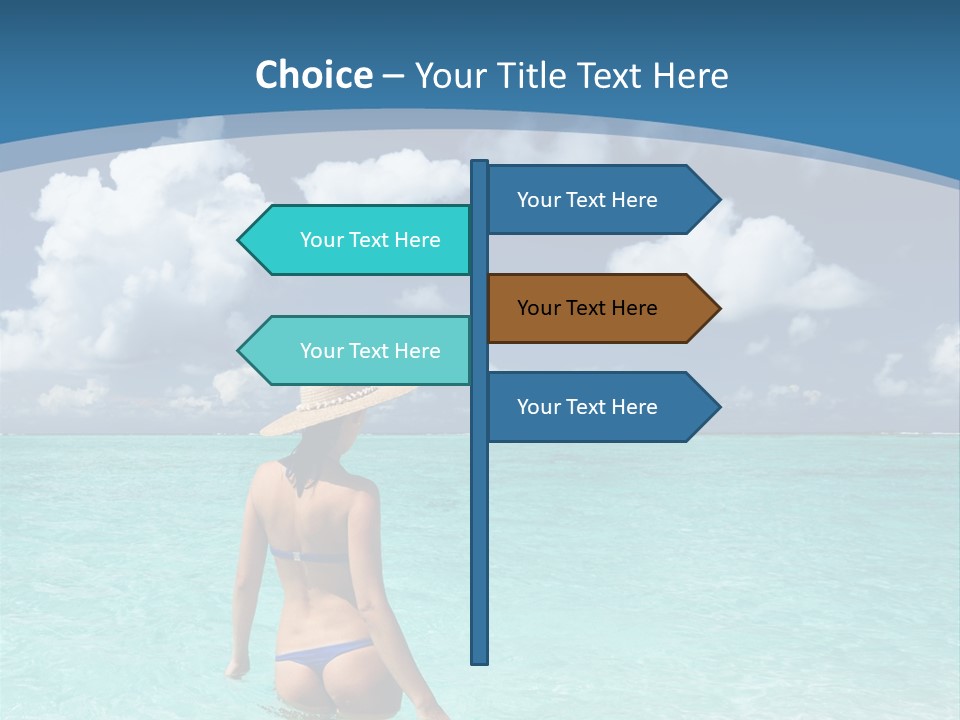 Woman At Beach PowerPoint Template