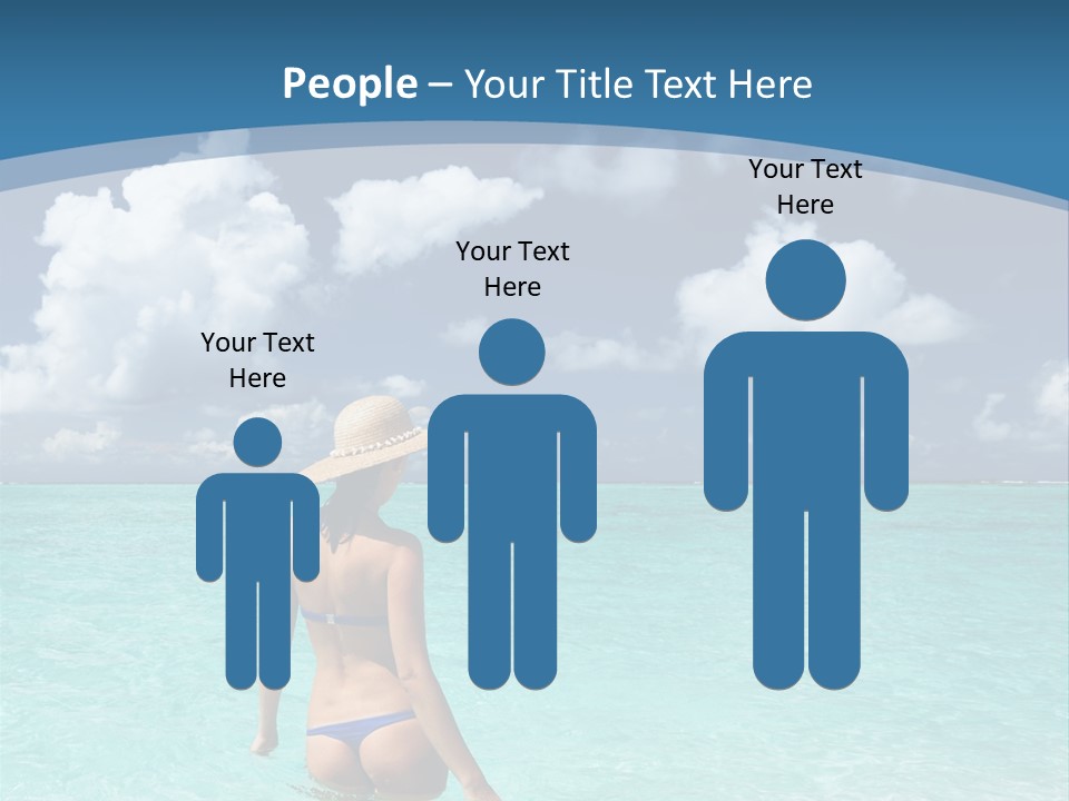 Woman At Beach PowerPoint Template