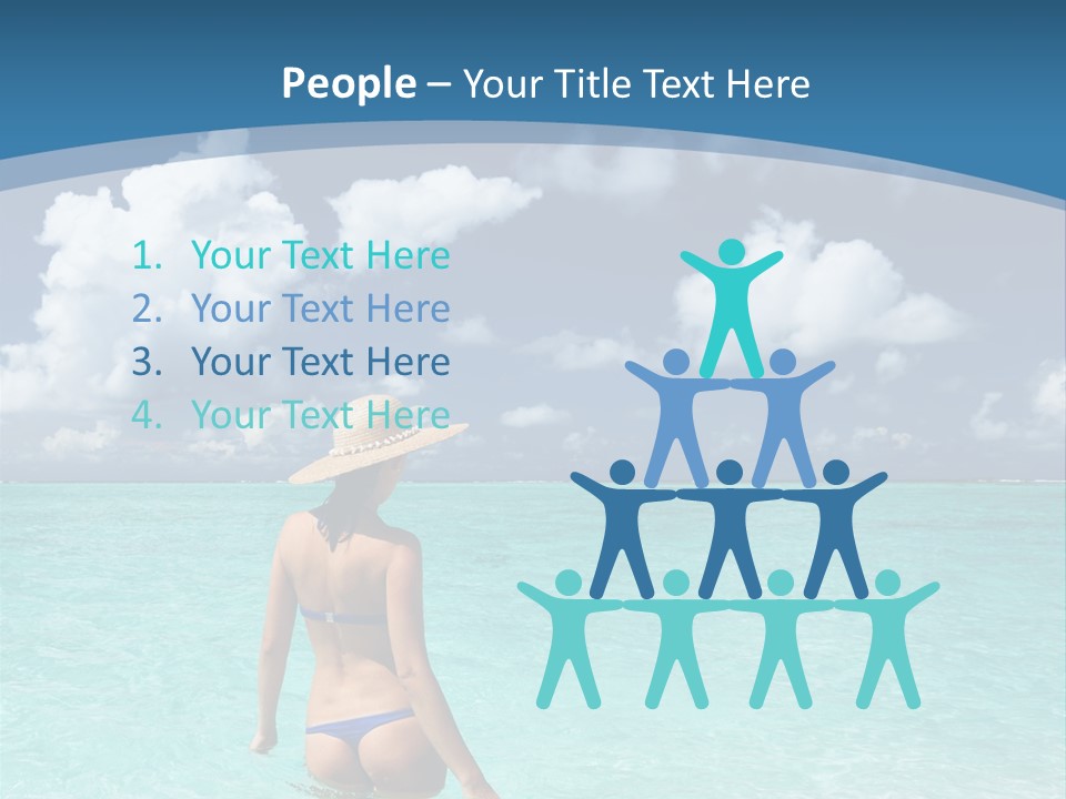 Woman At Beach PowerPoint Template