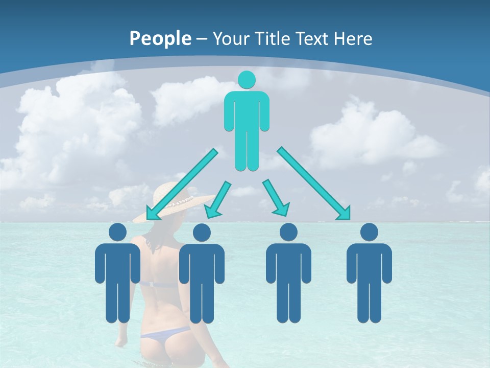 Woman At Beach PowerPoint Template