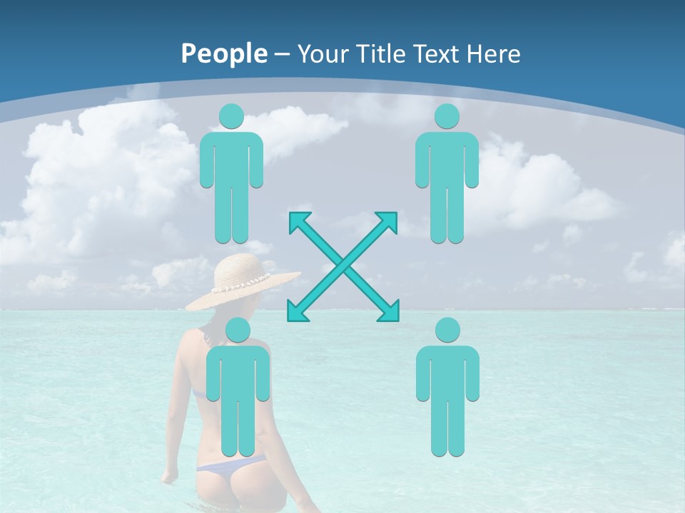Woman At Beach PowerPoint Template
