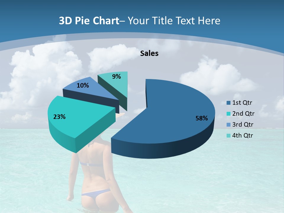 Woman At Beach PowerPoint Template