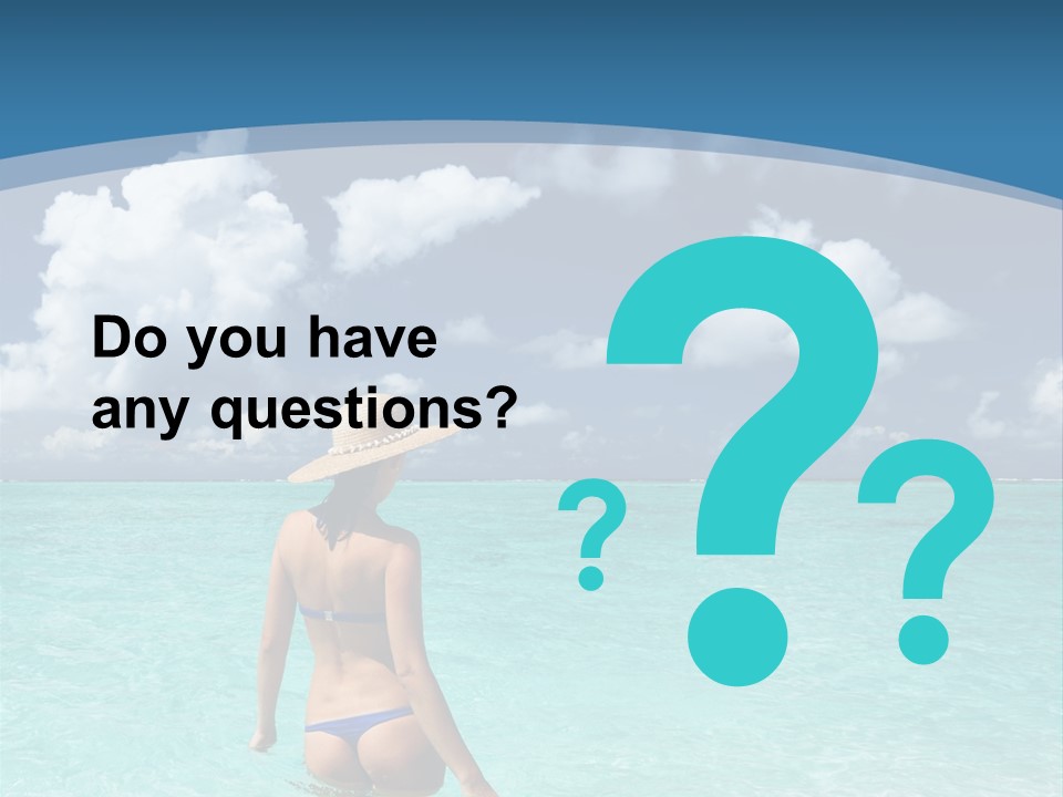 Woman At Beach PowerPoint Template