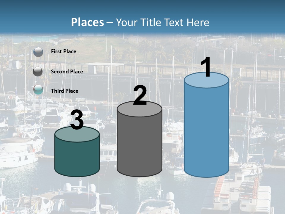 Yachts Lying At Port Vell. Barcelona PowerPoint Template