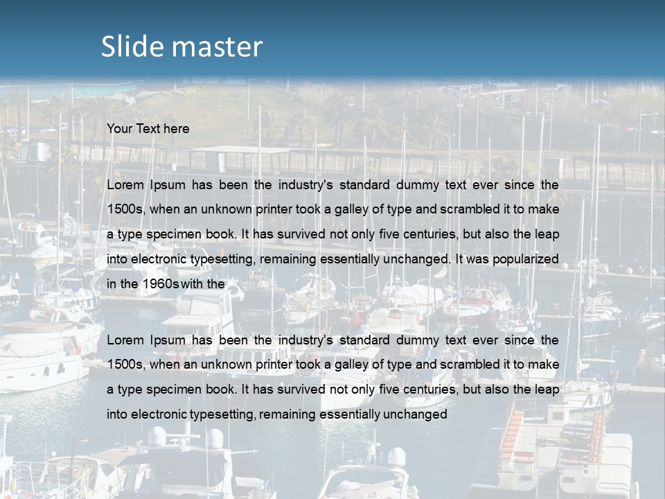 Yachts Lying At Port Vell. Barcelona PowerPoint Template