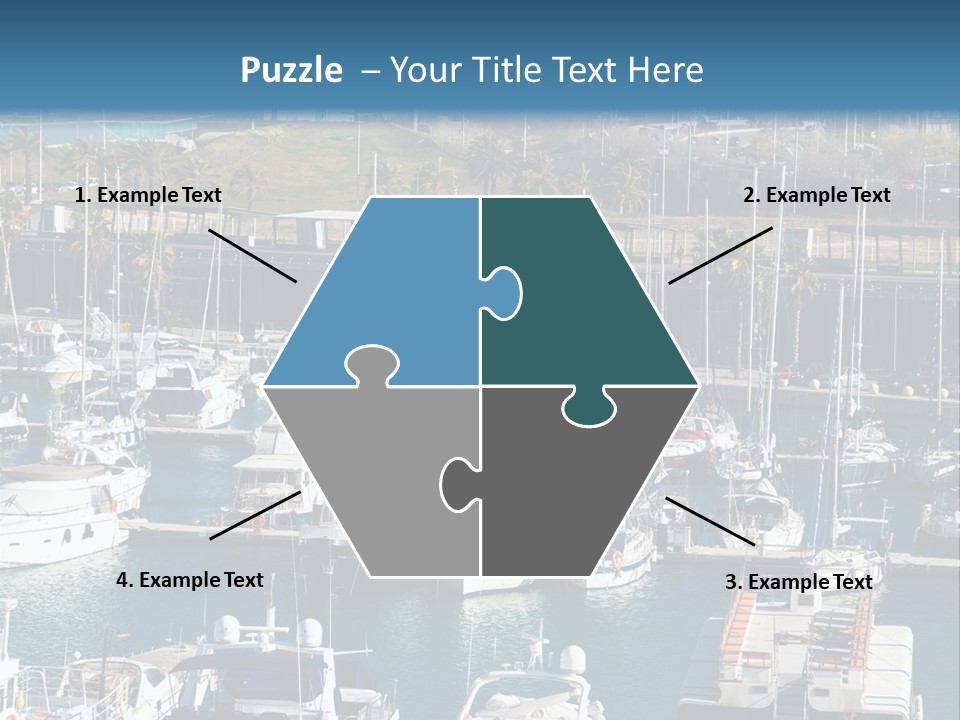 Yachts Lying At Port Vell. Barcelona PowerPoint Template