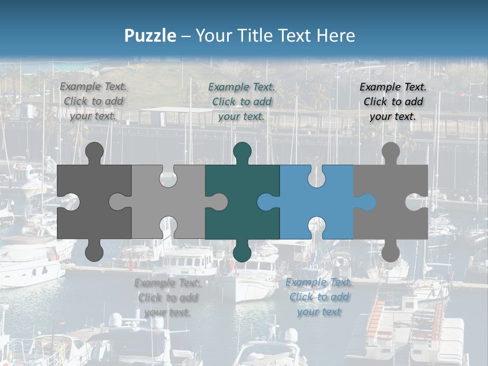 Yachts Lying At Port Vell. Barcelona PowerPoint Template