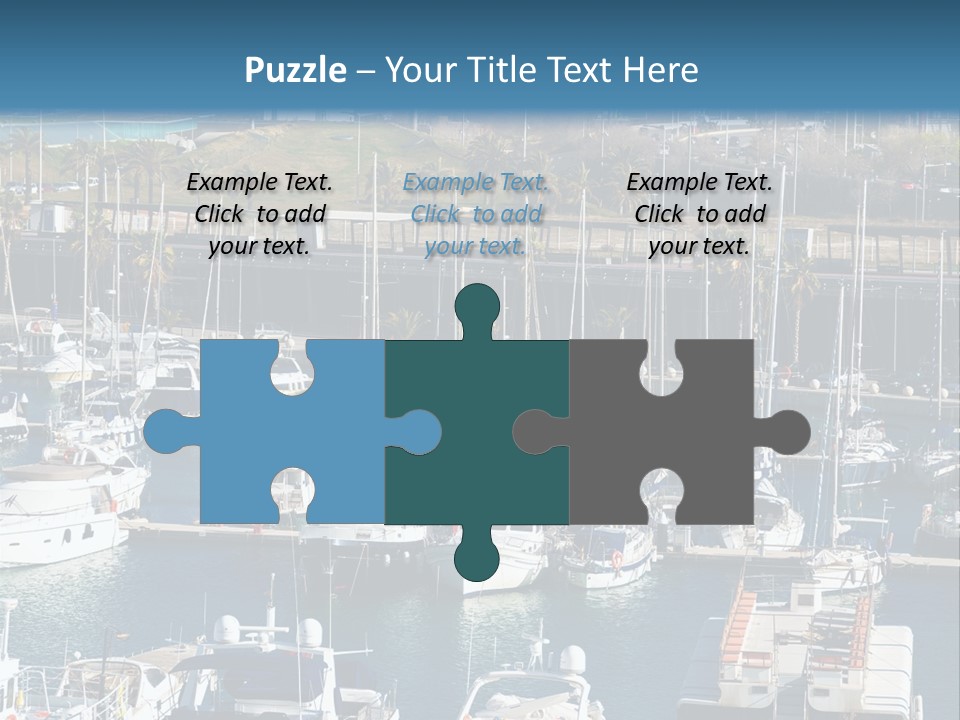 Yachts Lying At Port Vell. Barcelona PowerPoint Template