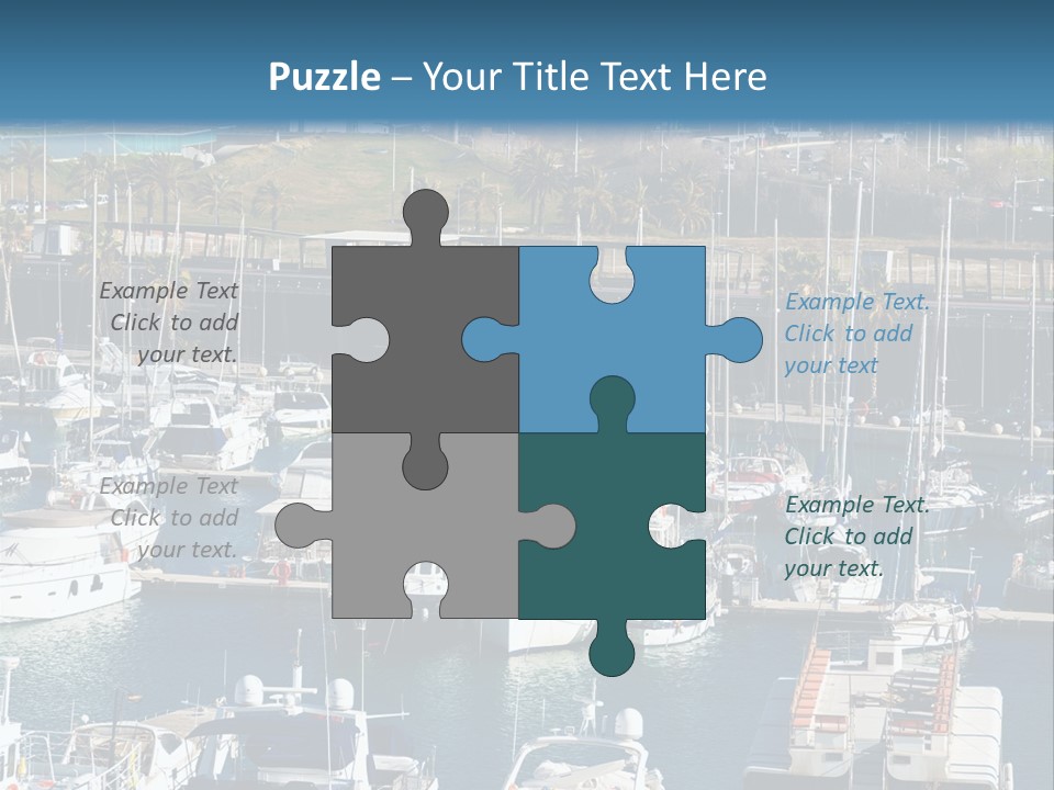 Yachts Lying At Port Vell. Barcelona PowerPoint Template