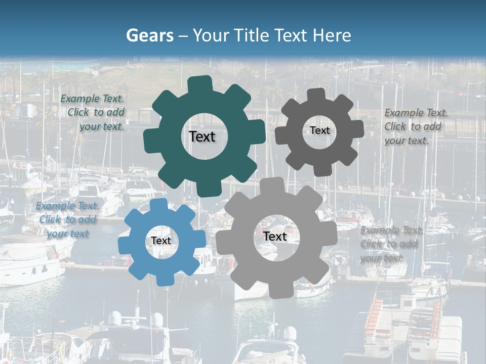 Yachts Lying At Port Vell. Barcelona PowerPoint Template