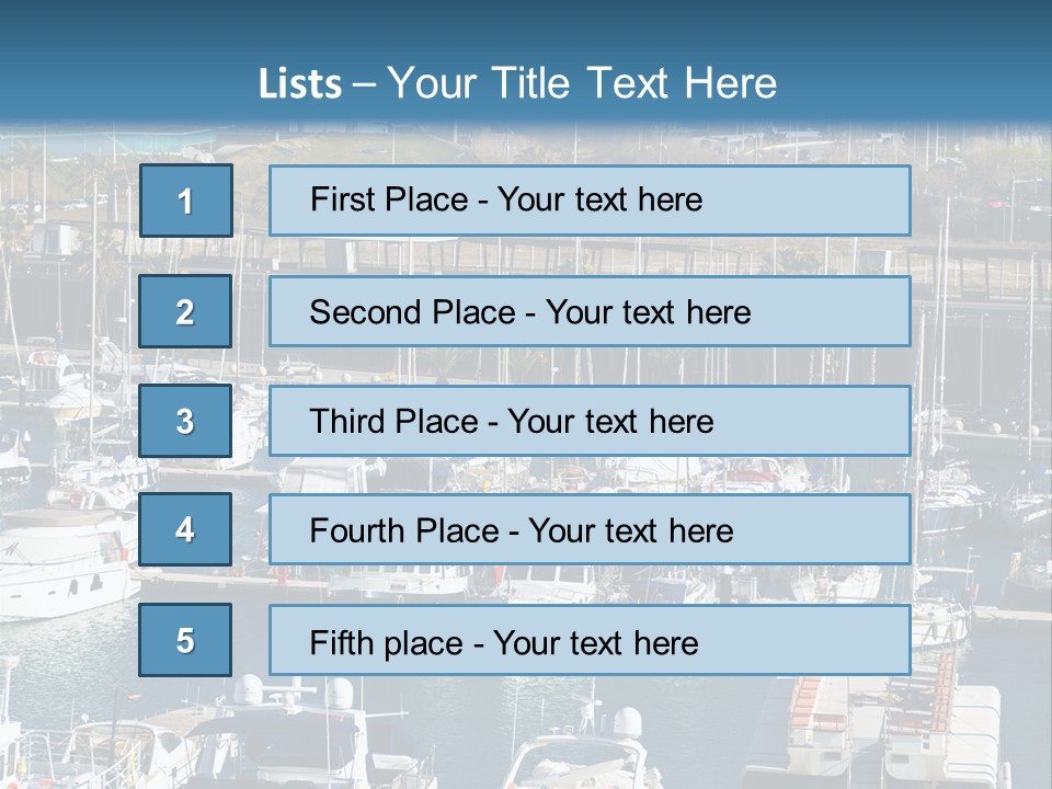 Yachts Lying At Port Vell. Barcelona PowerPoint Template