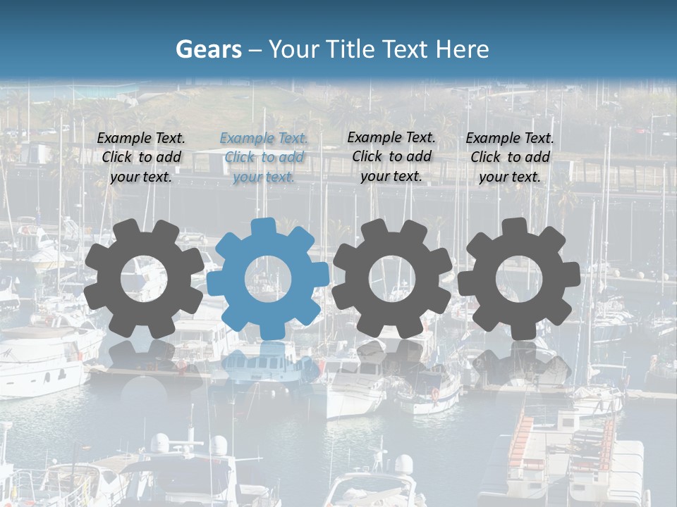 Yachts Lying At Port Vell. Barcelona PowerPoint Template