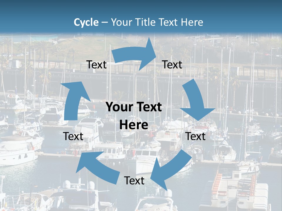 Yachts Lying At Port Vell. Barcelona PowerPoint Template