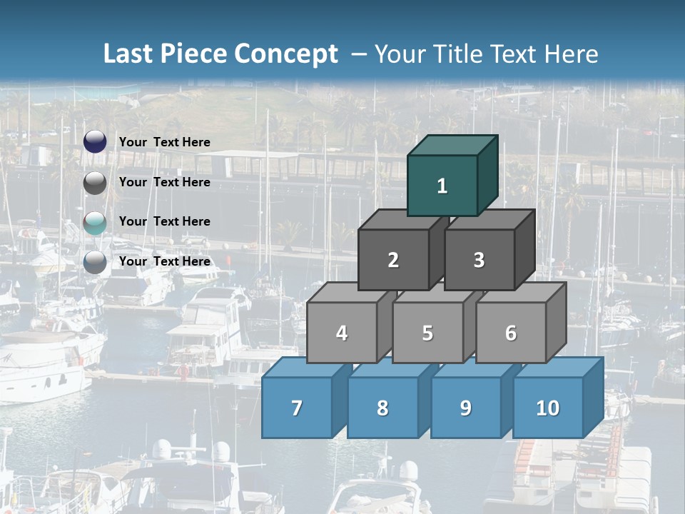 Yachts Lying At Port Vell. Barcelona PowerPoint Template