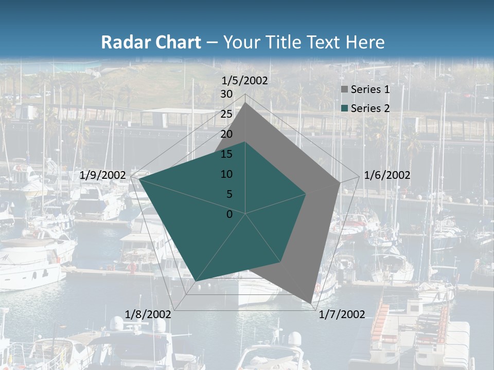 Yachts Lying At Port Vell. Barcelona PowerPoint Template