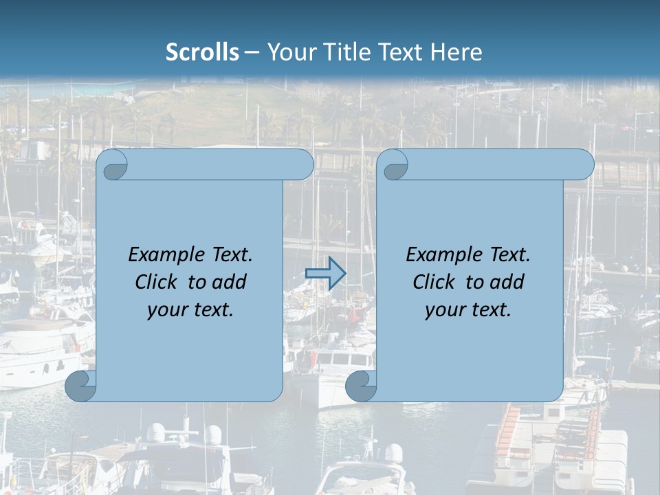 Yachts Lying At Port Vell. Barcelona PowerPoint Template