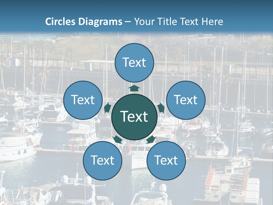 Yachts Lying At Port Vell. Barcelona PowerPoint Template