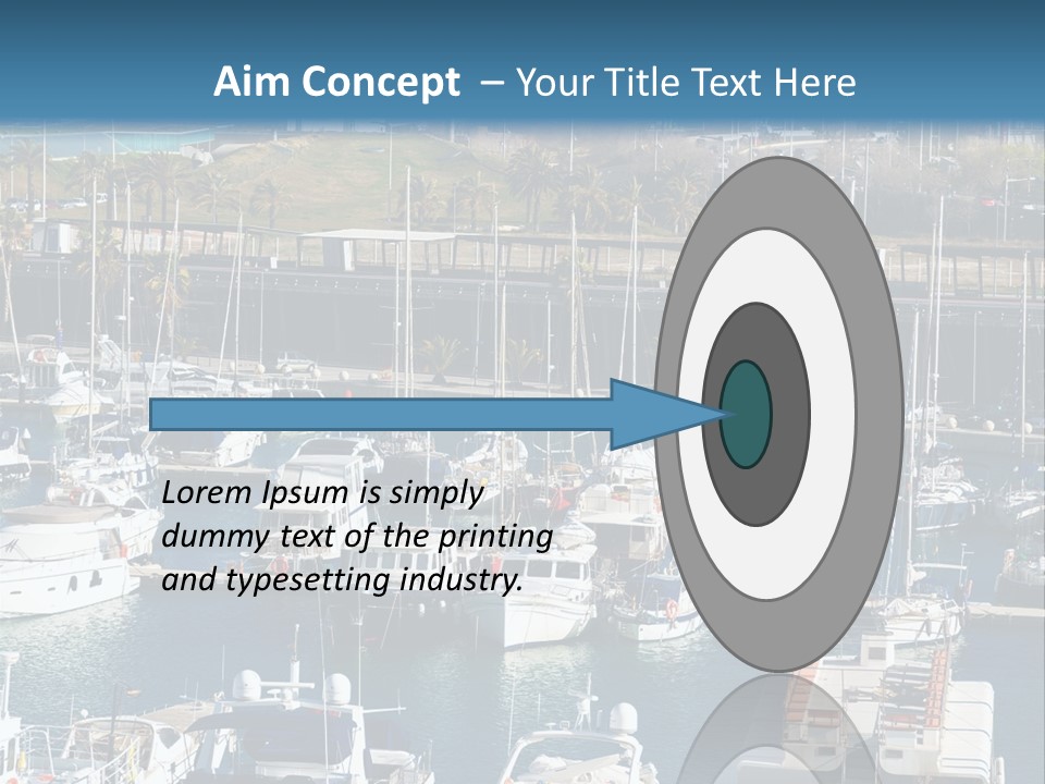 Yachts Lying At Port Vell. Barcelona PowerPoint Template