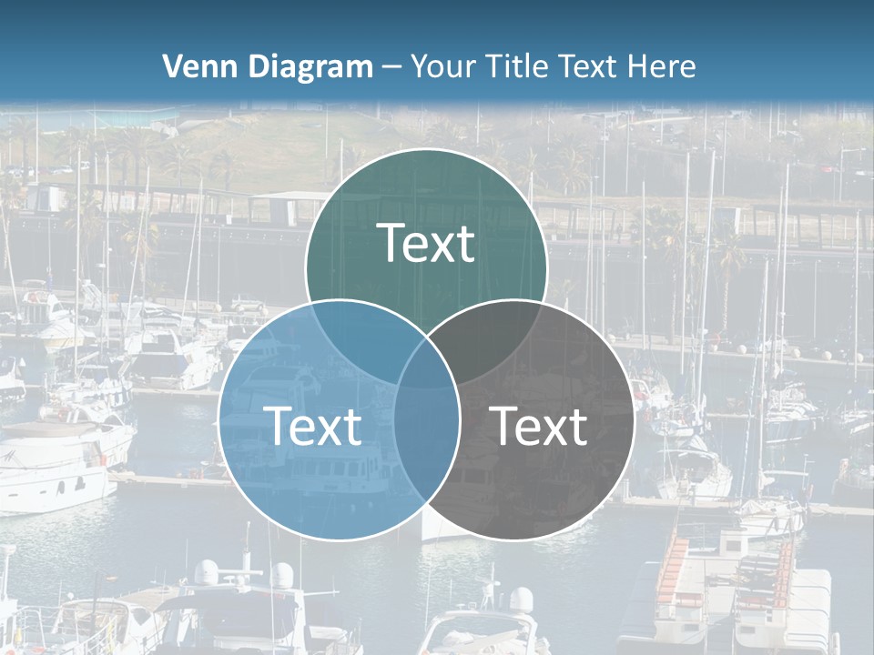 Yachts Lying At Port Vell. Barcelona PowerPoint Template