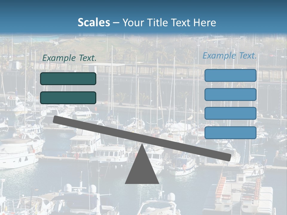 Yachts Lying At Port Vell. Barcelona PowerPoint Template