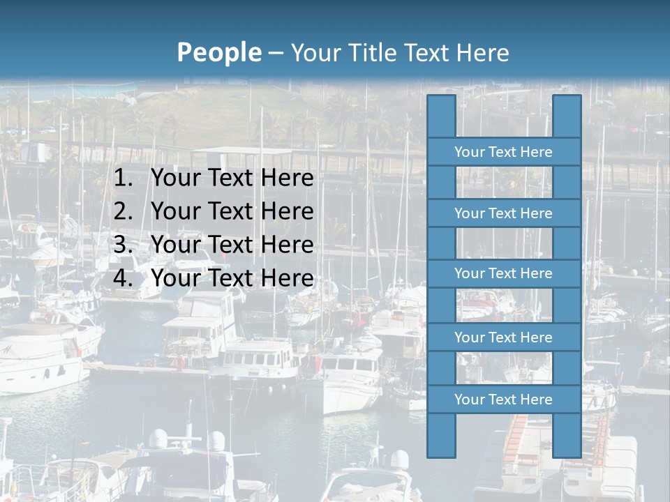 Yachts Lying At Port Vell. Barcelona PowerPoint Template