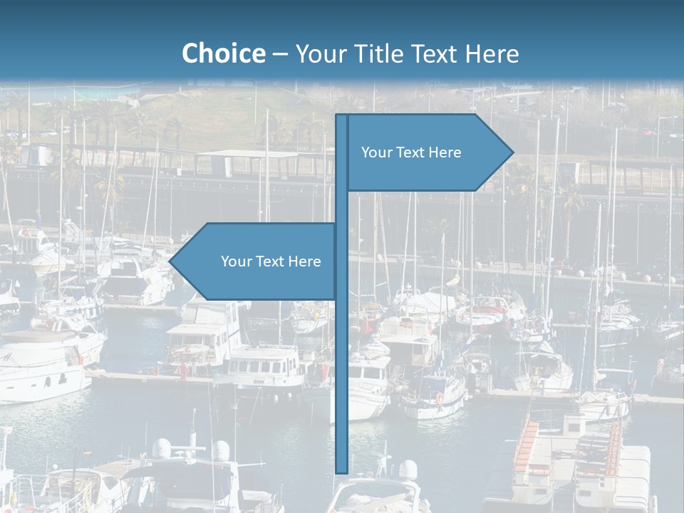 Yachts Lying At Port Vell. Barcelona PowerPoint Template