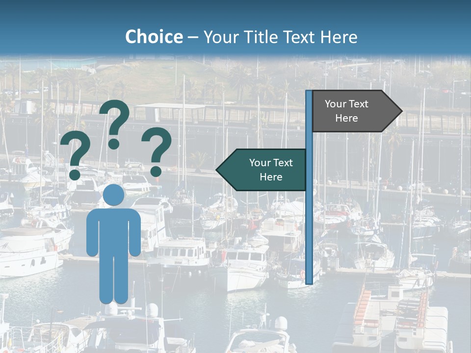 Yachts Lying At Port Vell. Barcelona PowerPoint Template