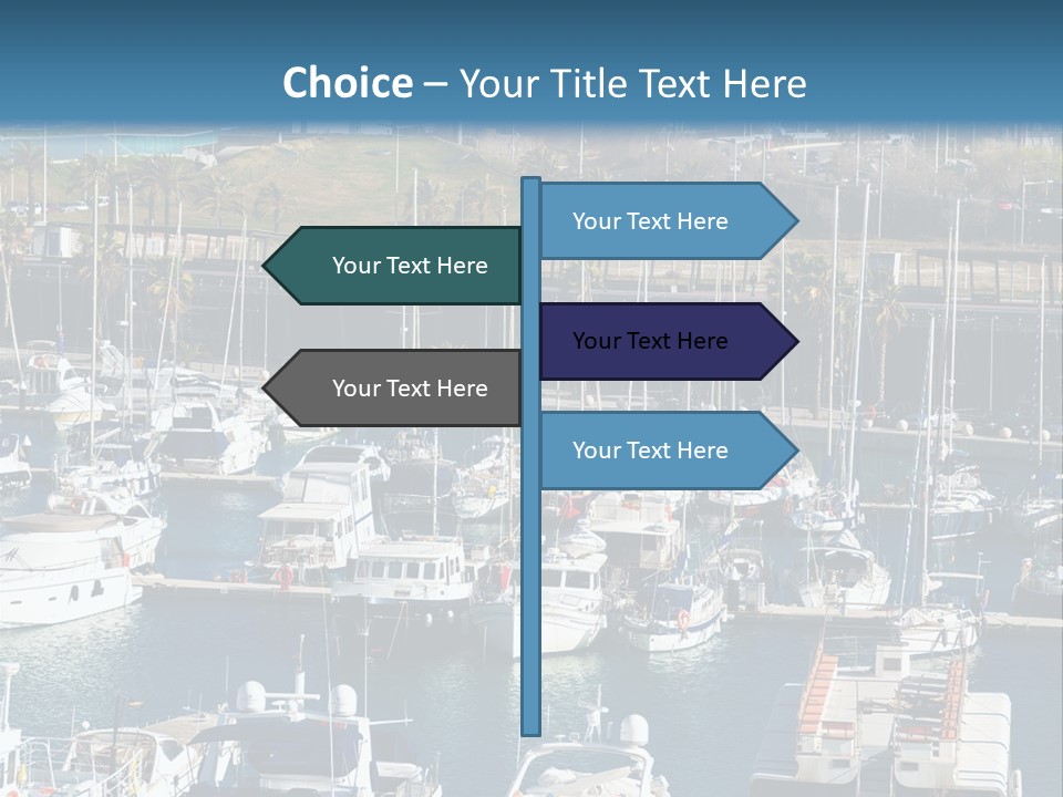 Yachts Lying At Port Vell. Barcelona PowerPoint Template