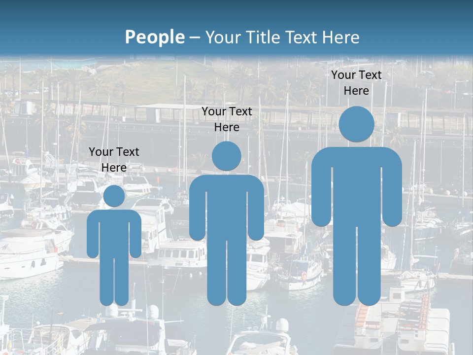 Yachts Lying At Port Vell. Barcelona PowerPoint Template