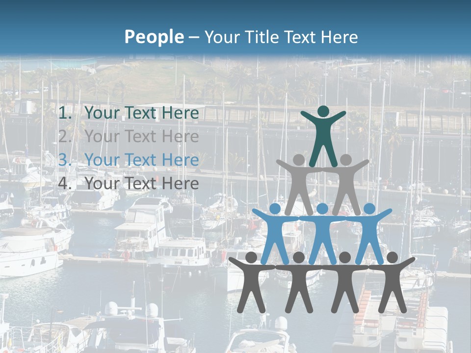 Yachts Lying At Port Vell. Barcelona PowerPoint Template