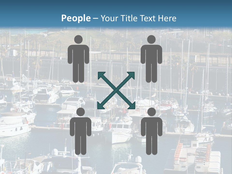 Yachts Lying At Port Vell. Barcelona PowerPoint Template