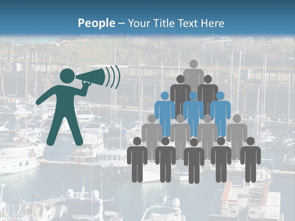 Yachts Lying At Port Vell. Barcelona PowerPoint Template