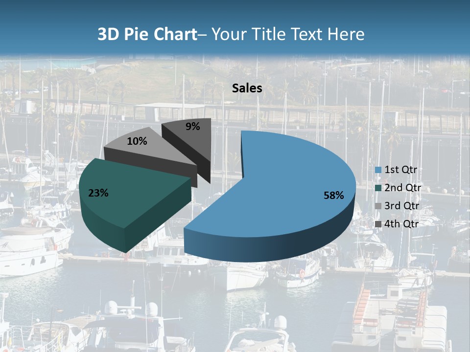 Yachts Lying At Port Vell. Barcelona PowerPoint Template